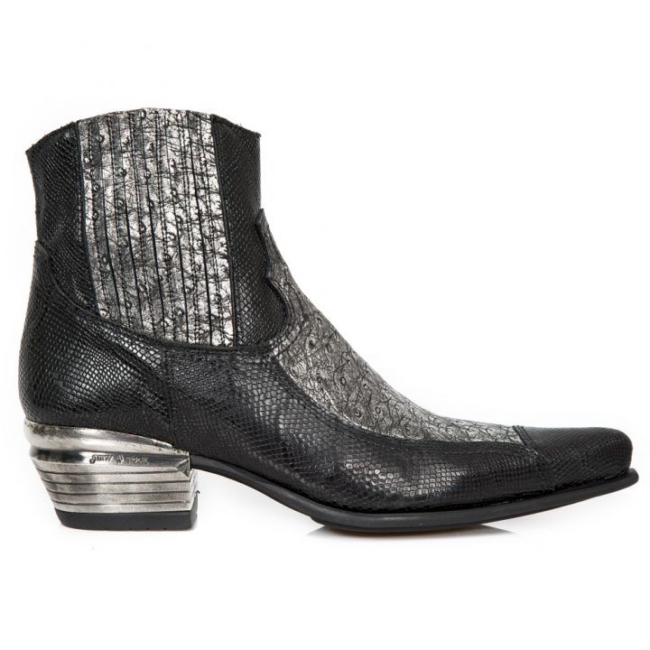 Bottines Acier, Noir New Rock M-2554-S1