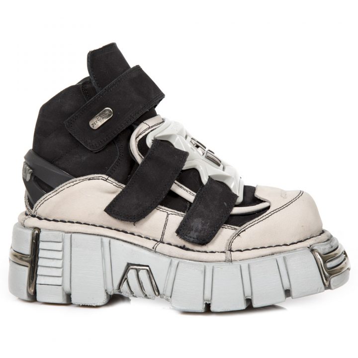 Bottines Gris, Noir New Rock M-285-R6