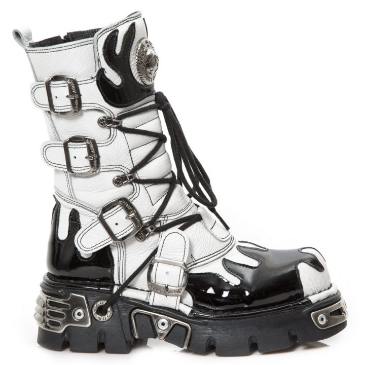 Bottes Blanc, Noir New Rock M-591-R9