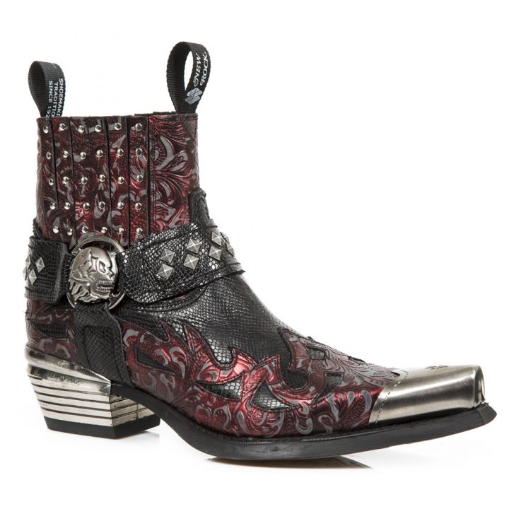 Bottines Noir, Rouge New Rock M-7950P-R5 – Image 3