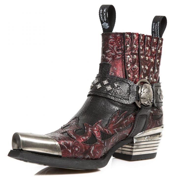 Bottines Noir, Rouge New Rock M-7950P-R5 – Image 5