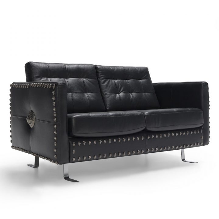 M.NRSOFA1-C1 NEW ROCK BLACK LEATHER SOFA 2PL