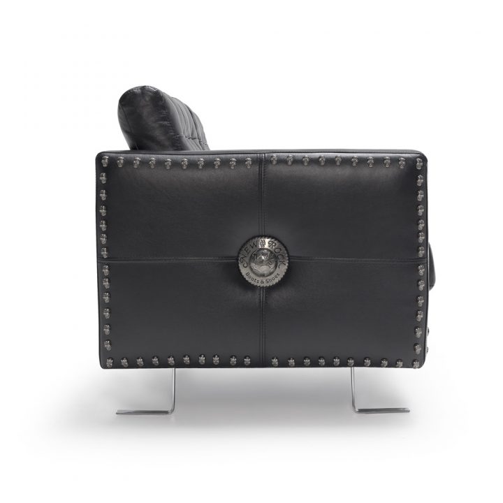 M.NRSOFA1-C1 NEW ROCK BLACK LEATHER SOFA 2PL – Image 3