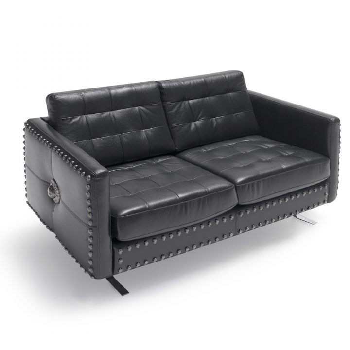 M.NRSOFA1-C1 NEW ROCK BLACK LEATHER SOFA 2PL – Image 4