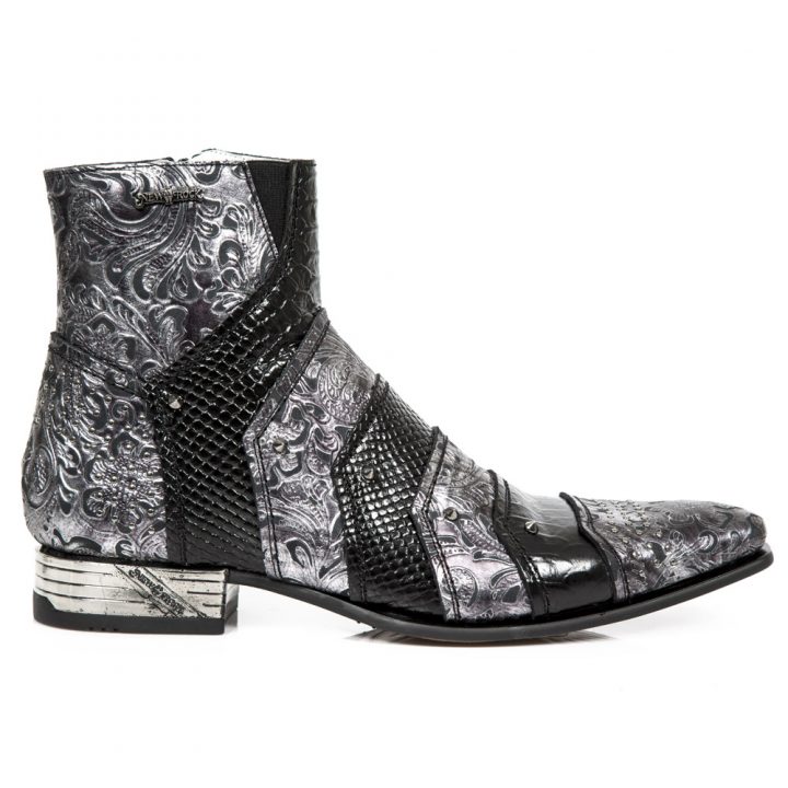 Bottines Acier, Argent, Noir New Rock M-NW122-S3-1 – Image 2