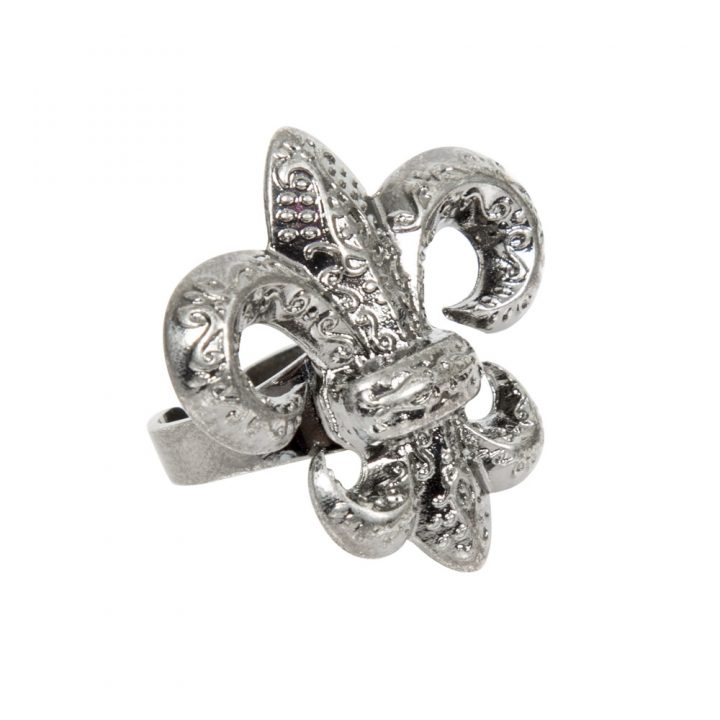 M.RING6-S1 NEW ROCK FLOR DE LYS METAL RING, 30mm height