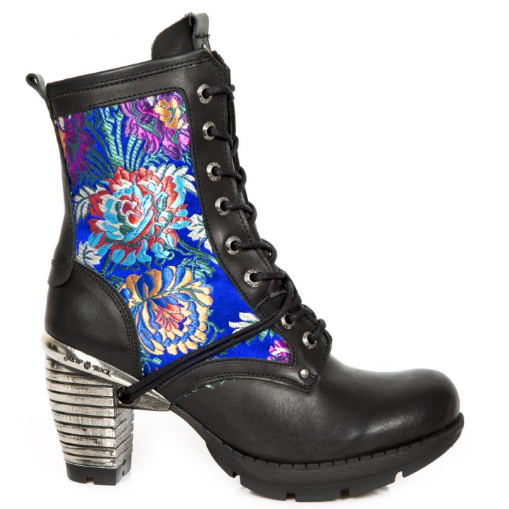 Bottines Bleu, Noir New Rock M-TR037-S5