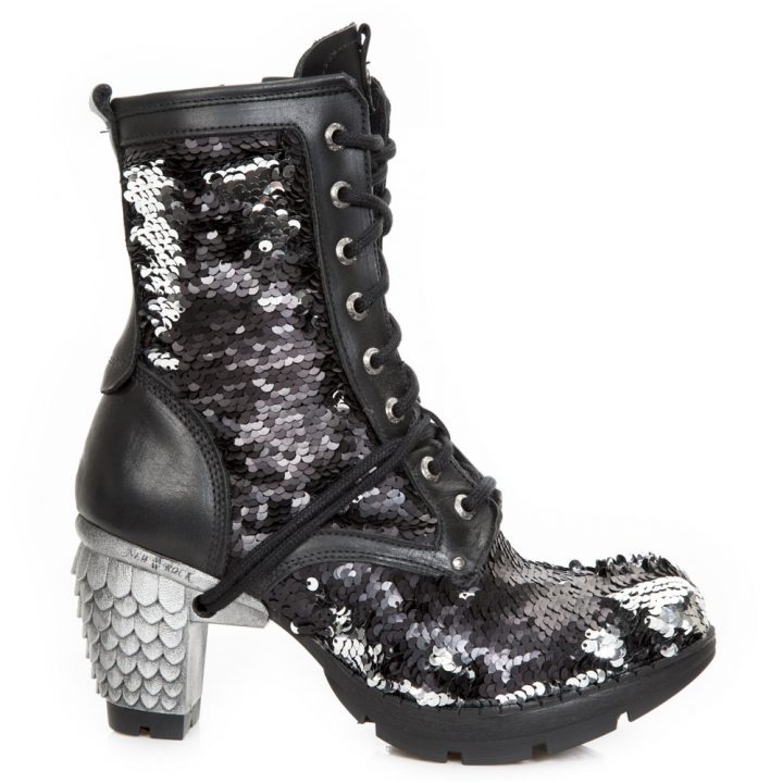Bottines Argent, Noir New Rock M-TR037B-S1 – Image 2