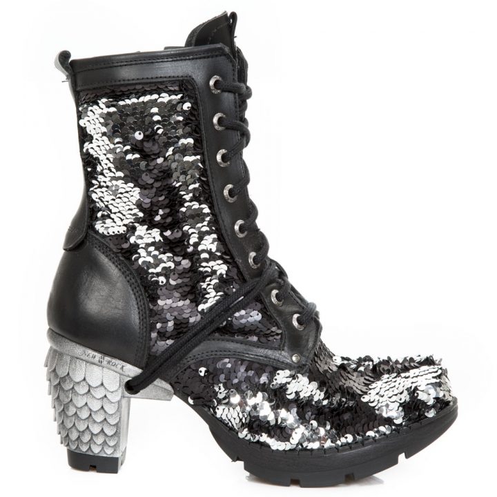 Bottines Argent, Noir New Rock M-TR037B-S1 – Image 3