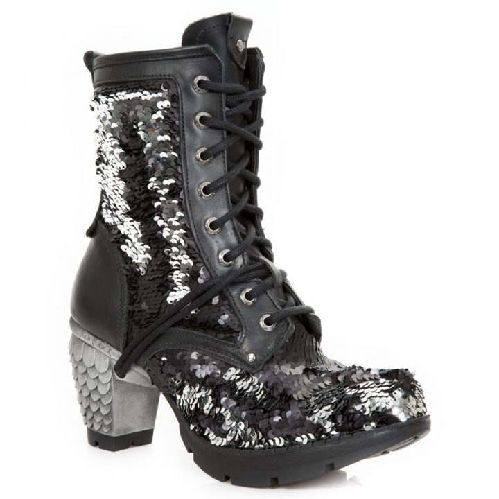 Bottines Argent, Noir New Rock M-TR037B-S1 – Image 4