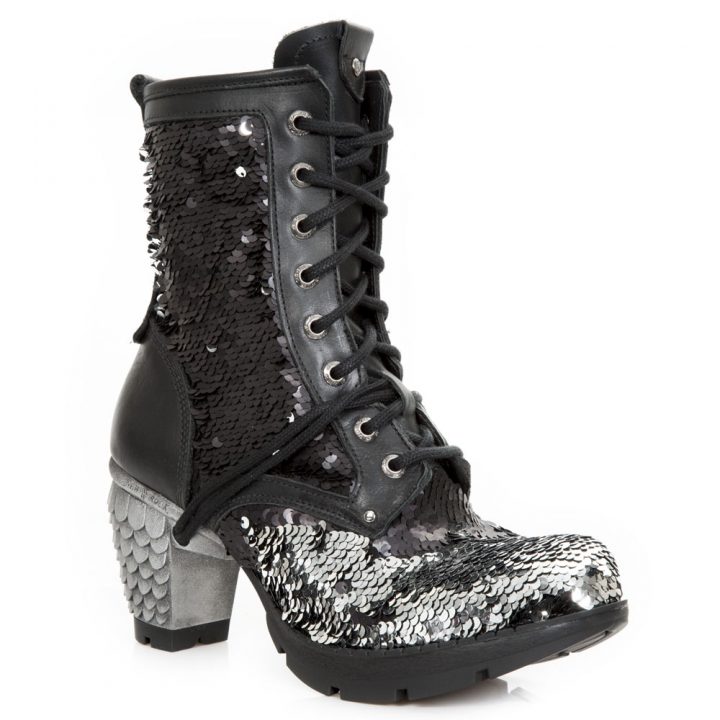 Bottines Argent, Noir New Rock M-TR037B-S1 – Image 5