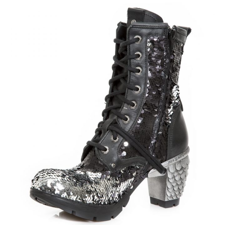 Bottines Argent, Noir New Rock M-TR037B-S1 – Image 7