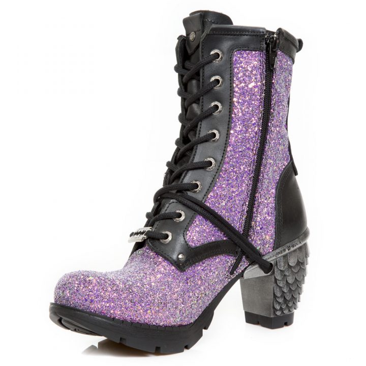 Bottines Lilas, Noir New Rock M-TR037B-S4 – Image 4