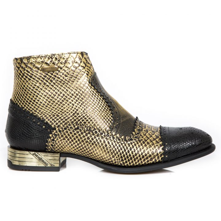 Bottines Noir, Or New Rock M-VIP96005-S6
