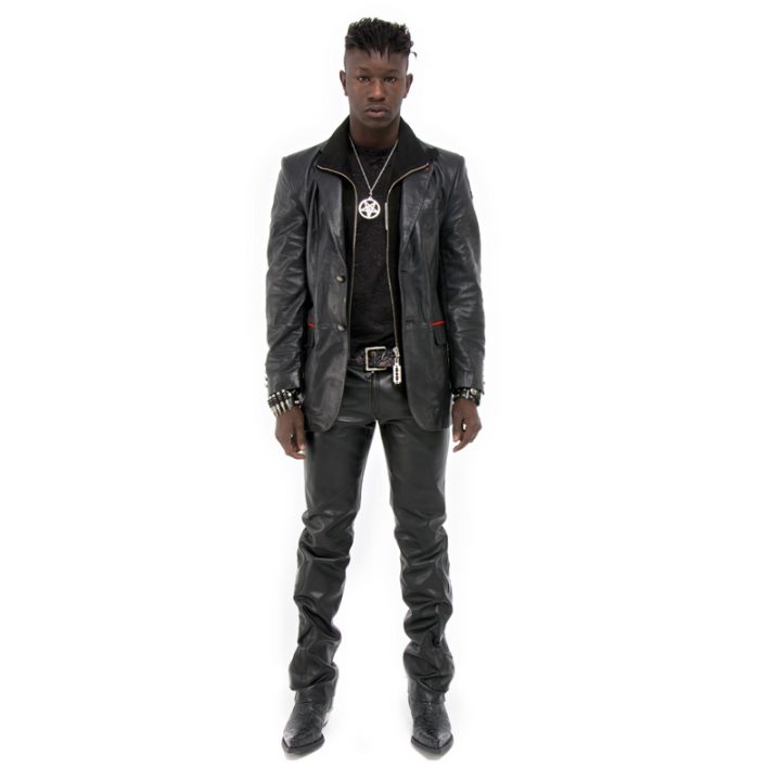 W.NRH03-R1 NAPA NEGRA  RED LEATHER MEN JACKET – Image 2
