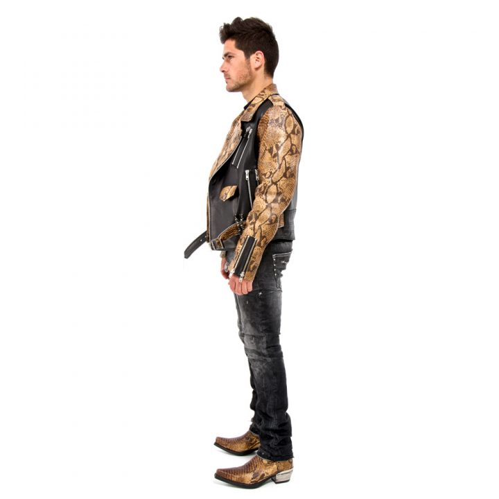 W.NRH044-R1 MEN JACKET NAPA NEGRA SNAKE CUERO – Image 3