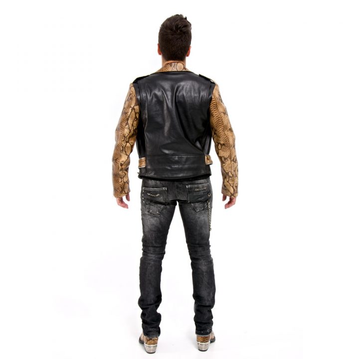 W.NRH044-R1 MEN JACKET NAPA NEGRA SNAKE CUERO – Image 4