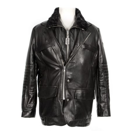 W.NRH13-R1 ANILINA NEGRO MEN JACKET