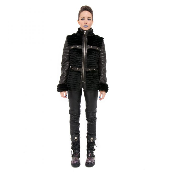W.NRM16-R1 ANILINA NEGRO PELO NEGRO WOMEN JACKET – Image 2