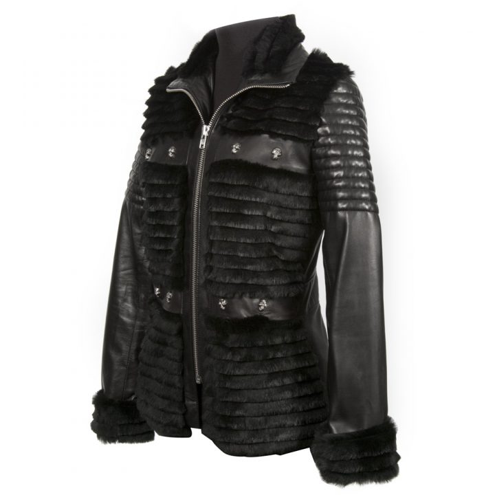 W.NRM16-R1 ANILINA NEGRO PELO NEGRO WOMEN JACKET – Image 6
