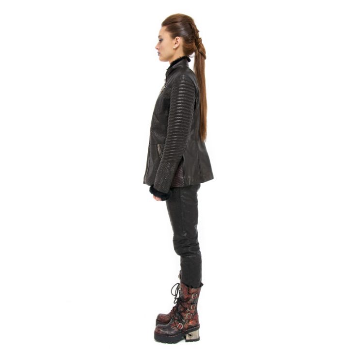 W.NRM24-R1 NAPA NEGRO SERPIENTE LILA WOMEN JACKET – Image 3