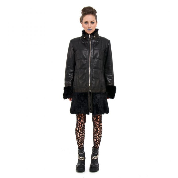 W.NRM25-R1 NAPA NEGRO PELO NEGRO WOMEN COAT – Image 2