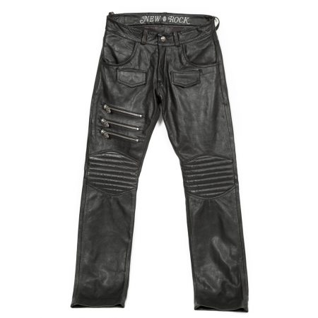 W.PANTS006-R1 BLACK LEATHER PANTS