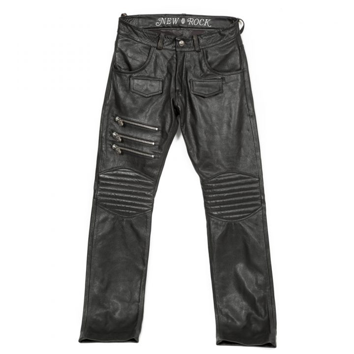 W.PANTS006-R1 BLACK LEATHER PANTS