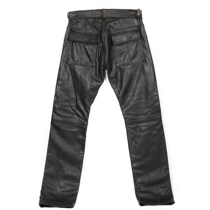 W.PANTS006-R1 BLACK LEATHER PANTS – Image 2