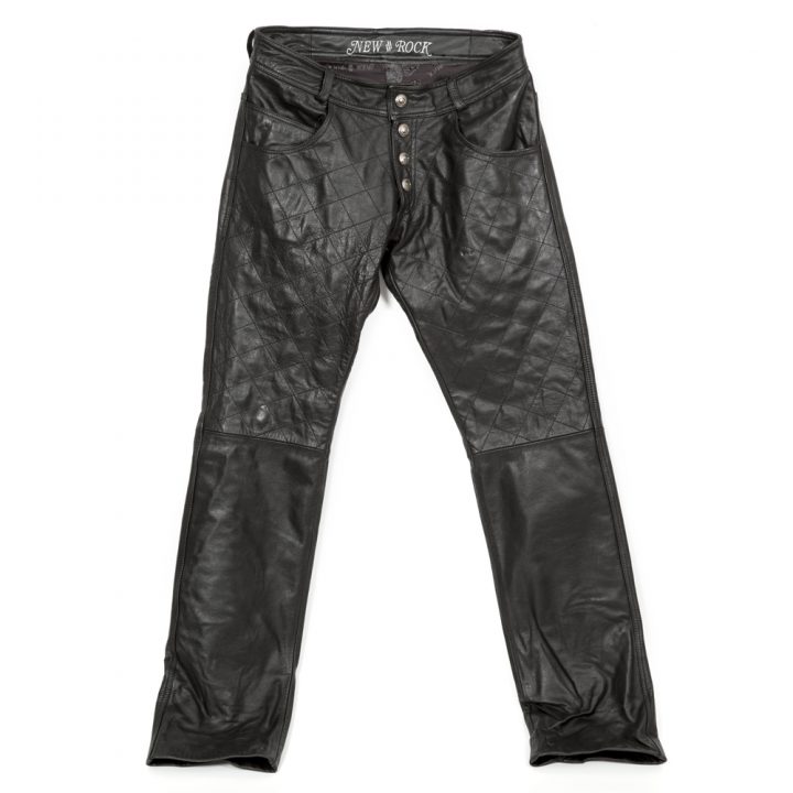 W.PANTS008-R1 BLACK LEATHER BOX PLANE PANTS