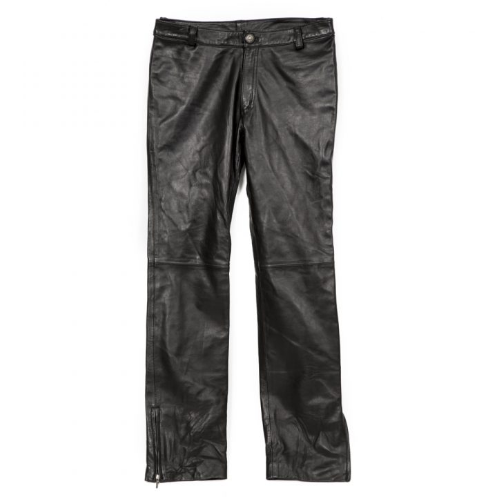W.PANTS009-R1 BLACK LEATHER PANTS