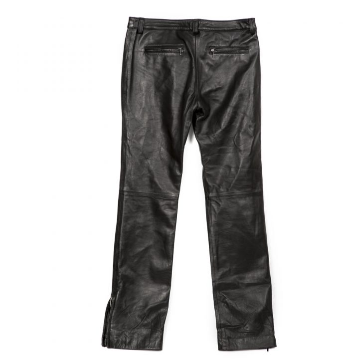 W.PANTS009-R1 BLACK LEATHER PANTS – Image 2