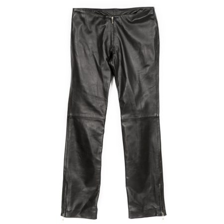 W.PANTS010-R1 BLACK LEATHER WOMEN PANTS