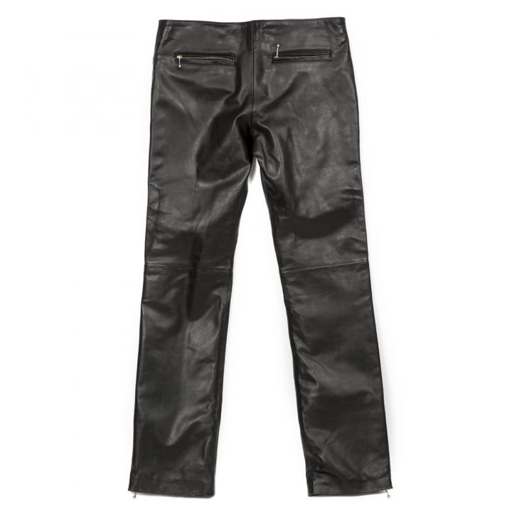 W.PANTS010-R1 BLACK LEATHER WOMEN PANTS – Image 2