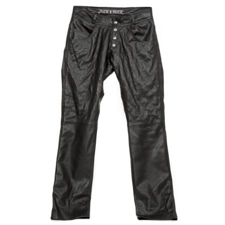 W.PANTS012-R1 BLACK LEATHER PANTS