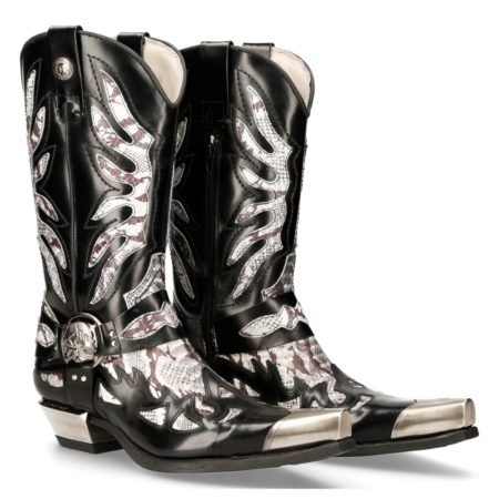 'Bottes hautes' Blanc, Noir New Rock M-7991P-C2