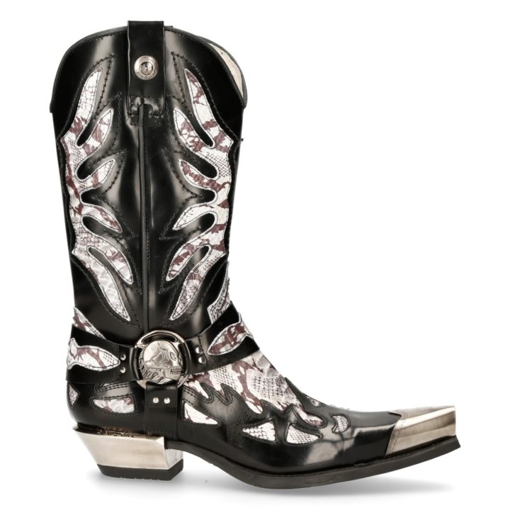 'Bottes hautes' Blanc, Noir New Rock M-7991P-C2 – Image 2