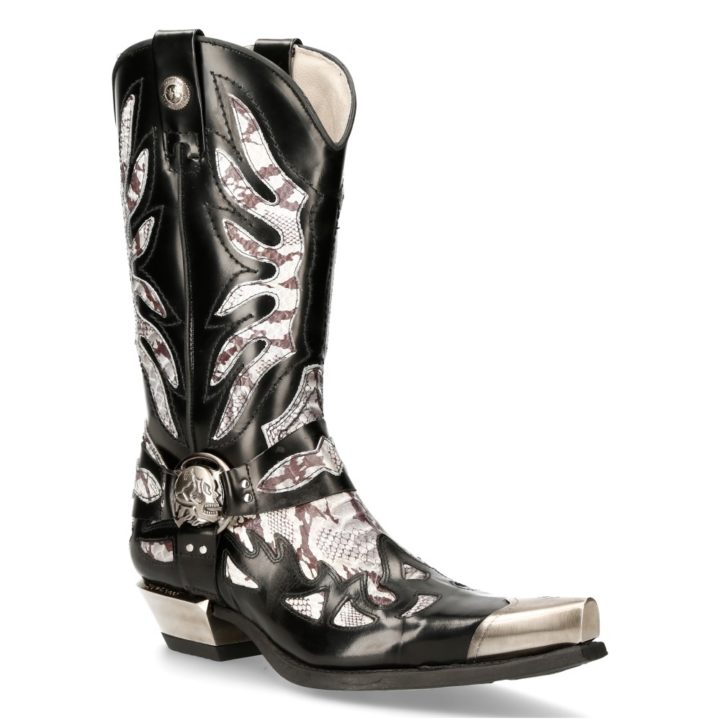 'Bottes hautes' Blanc, Noir New Rock M-7991P-C2 – Image 3