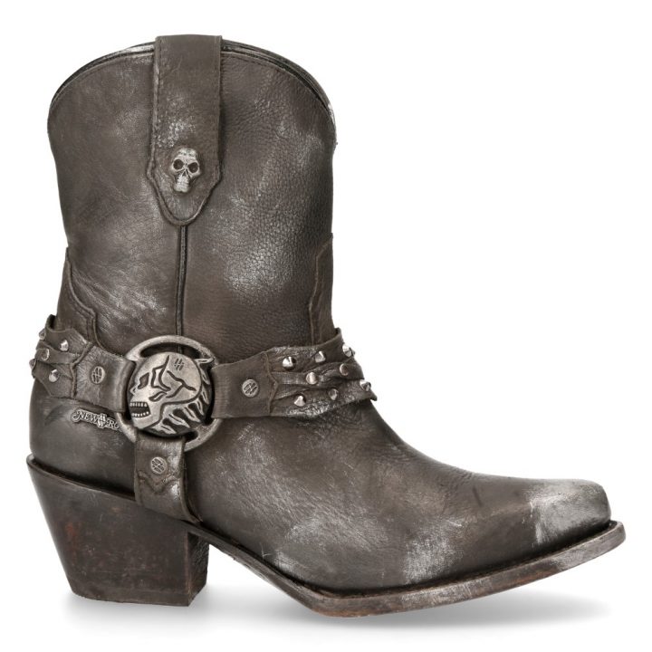 Bottines Argent, Noir New Rock M-WSTM005-S1 – Image 2