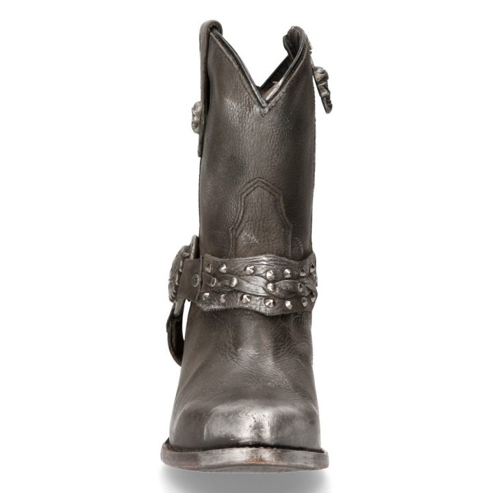 Bottines Argent, Noir New Rock M-WSTM005-S1 – Image 4