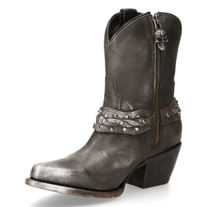 Bottines Argent, Noir New Rock M-WSTM005-S1 – Image 5