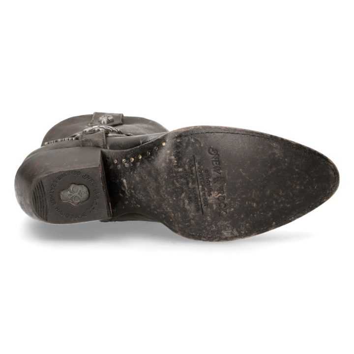 Bottines Argent, Noir New Rock M-WSTM005-S1 – Image 7