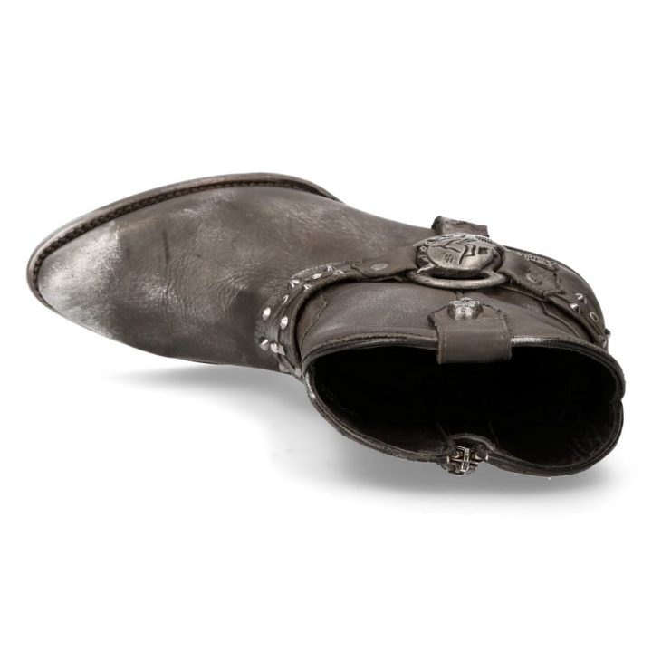 Bottines Argent, Noir New Rock M-WSTM005-S1 – Image 8