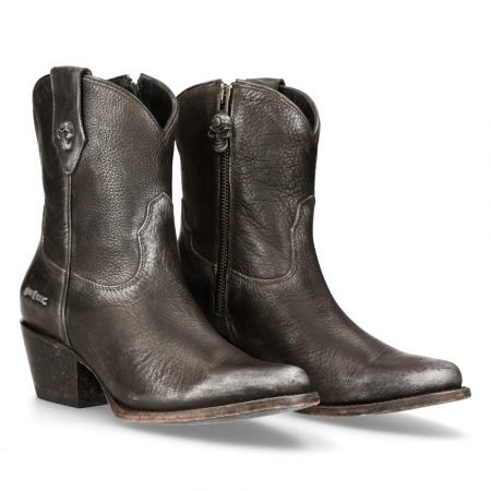 Bottines Argent, Noir New Rock M-WSTM006-S1
