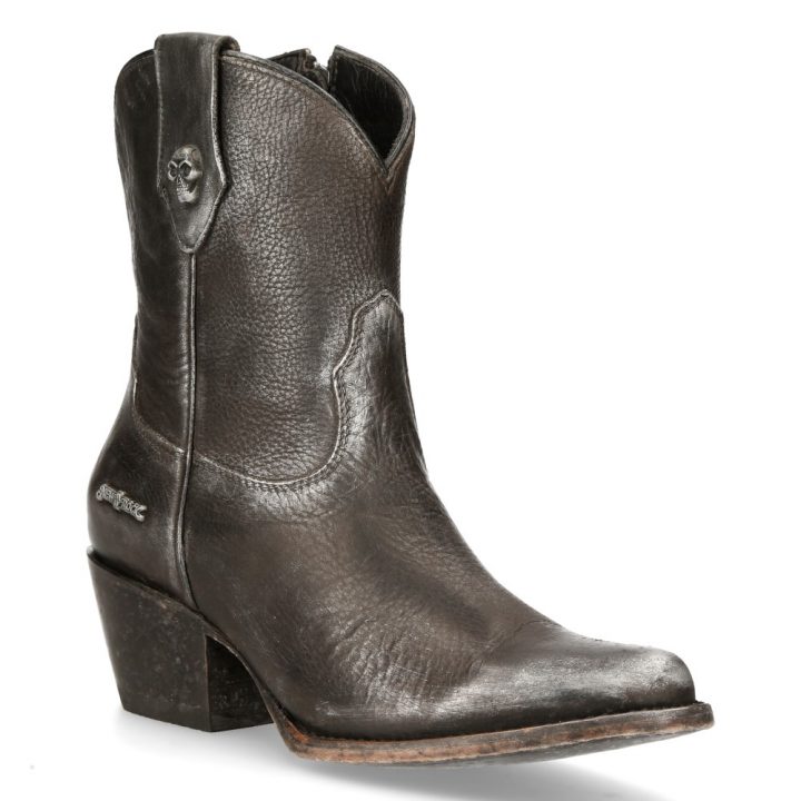 Bottines Argent, Noir New Rock M-WSTM006-S1 – Image 3