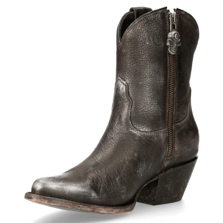 Bottines Argent, Noir New Rock M-WSTM006-S1 – Image 5