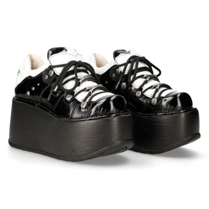 Bottines Blanc, Noir New Rock M-120N-S49