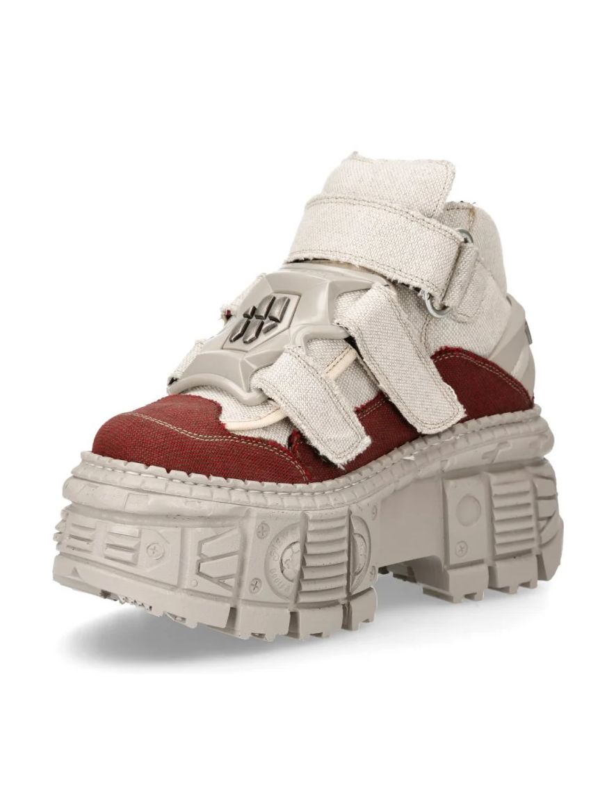 Chaussures vegan Bordeaux Rouge New Rock M WALL009 V4 1
