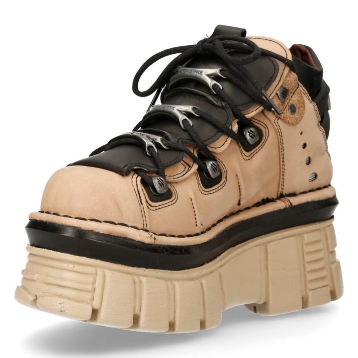 Bottines Beige, Noir New Rock M-106-S40 – Image 4