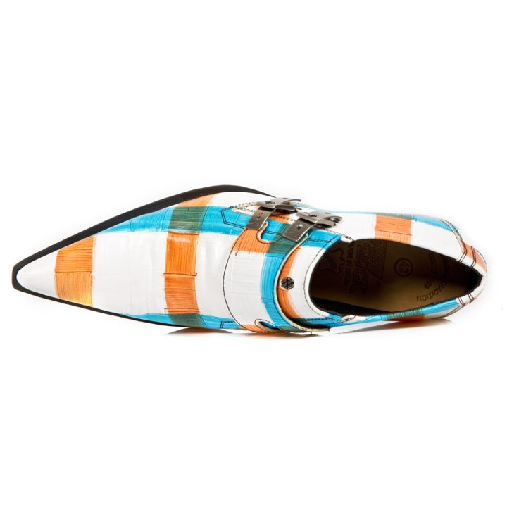 Chaussures Blanc, Bleu, Orange, Vert New Rock M-7934-S16 – Image 7